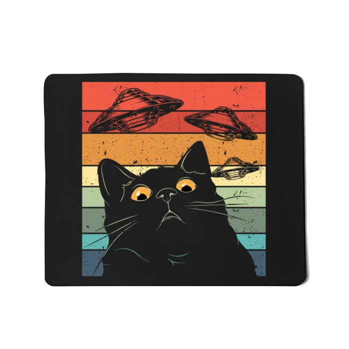 Funny Cat Galaxy Cat Spaceship Alien Cat Ufo Mousepad