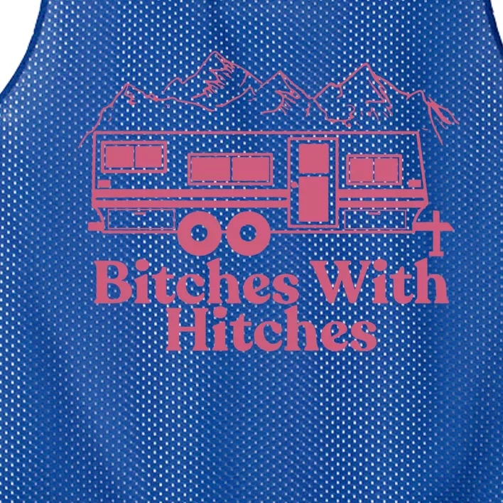 Funny Camping Great Gift Bitches With Hitches Camper Mesh Reversible Basketball Jersey Tank