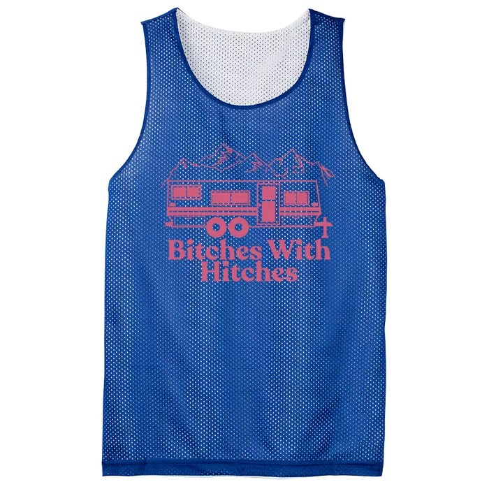 Funny Camping Great Gift Bitches With Hitches Camper Mesh Reversible Basketball Jersey Tank