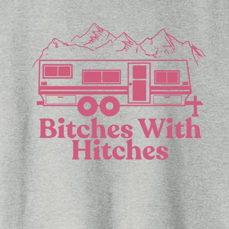 Funny Camping Great Gift Bitches With Hitches Camper Women's Crop Top Tee