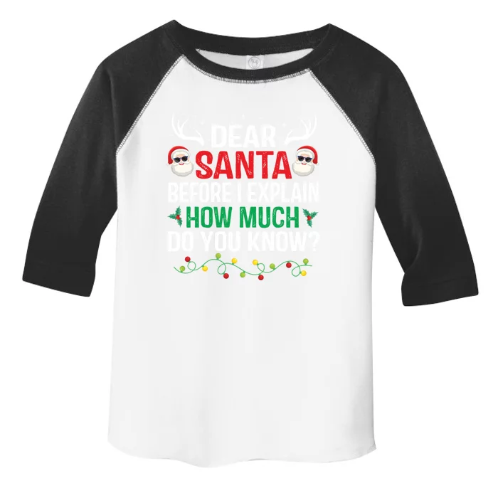 Funny Christmas Gift Adults Dear Santa I Can Explain Gift Toddler Fine Jersey T-Shirt