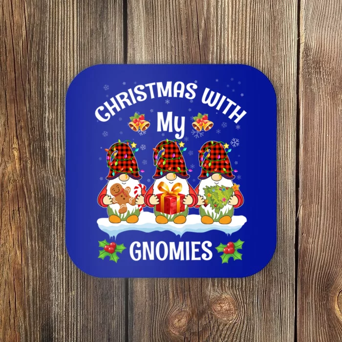 Funny Christmas Gnome Christmas With My Gnomies Xmas Pajamas Great Gift Coaster