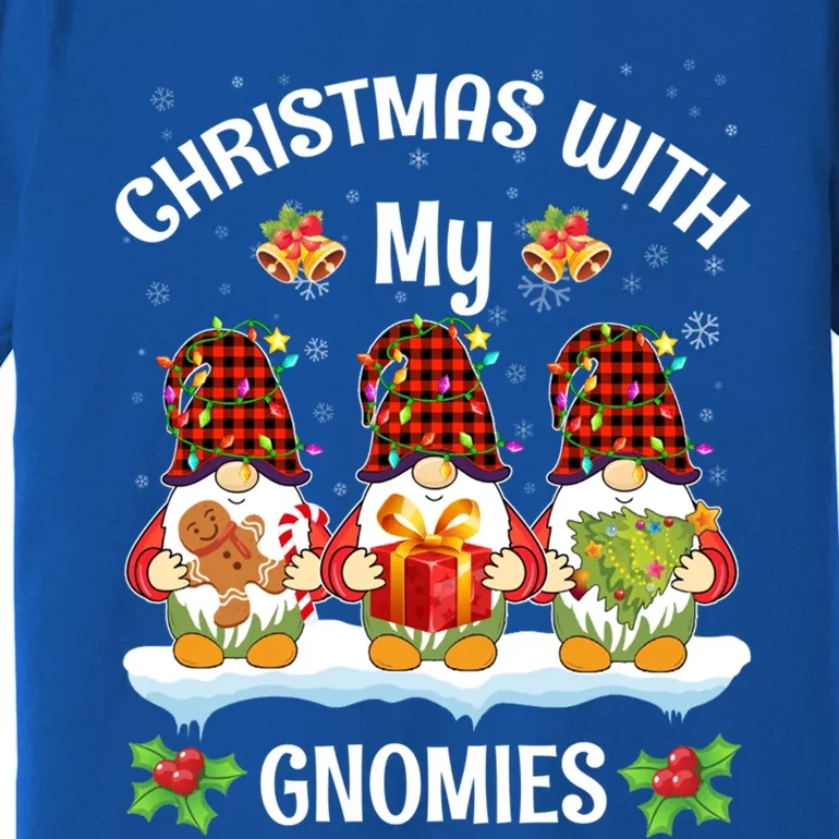 Funny Christmas Gnome Christmas With My Gnomies Xmas Pajamas Great Gift Premium T-Shirt