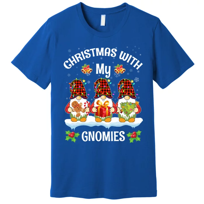 Funny Christmas Gnome Christmas With My Gnomies Xmas Pajamas Great Gift Premium T-Shirt