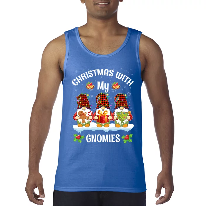 Funny Christmas Gnome Christmas With My Gnomies Xmas Pajamas Great Gift Tank Top