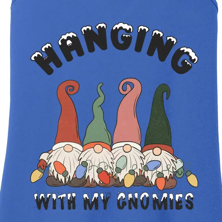 Funny Christmas Gnome Hanging With My Gnomies Christmas Gift Ladies Essential Tank