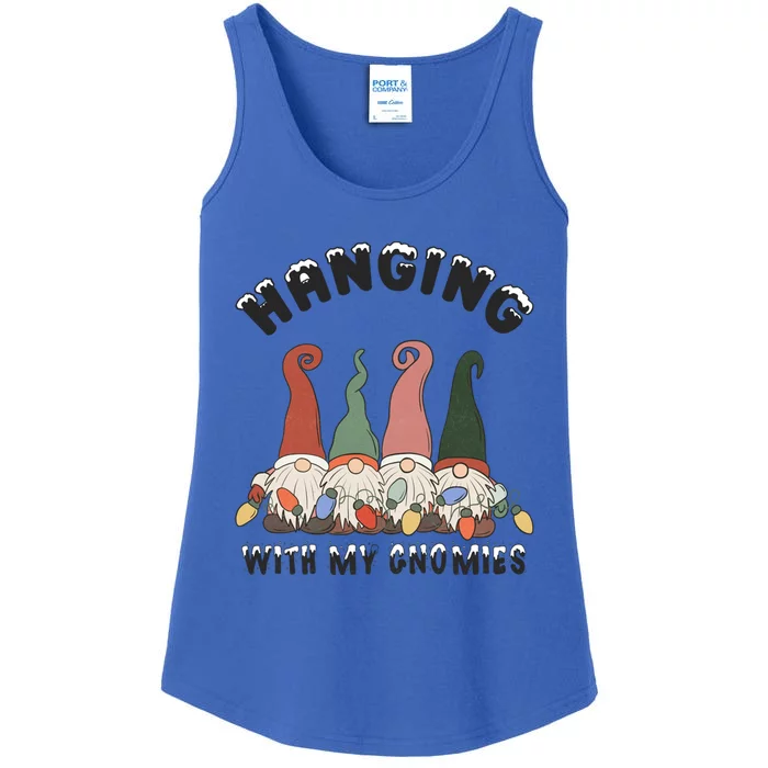 Funny Christmas Gnome Hanging With My Gnomies Christmas Gift Ladies Essential Tank