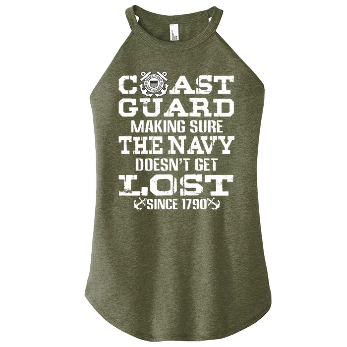 Funny Coast Guard Veteran Vintage American Flag Gift Women’s Perfect Tri Rocker Tank