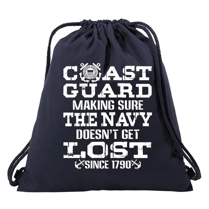 Funny Coast Guard Veteran Vintage American Flag Gift Drawstring Bag