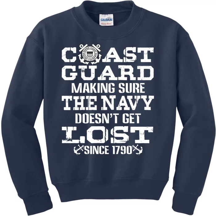 Funny Coast Guard Veteran Vintage American Flag Gift Kids Sweatshirt