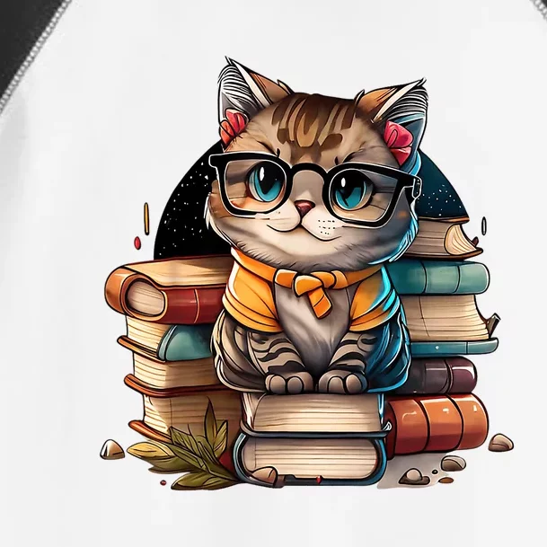 Funny Cat Gift For Kitten Lovers Cute Cat Librarian Book Toddler Fine Jersey T-Shirt