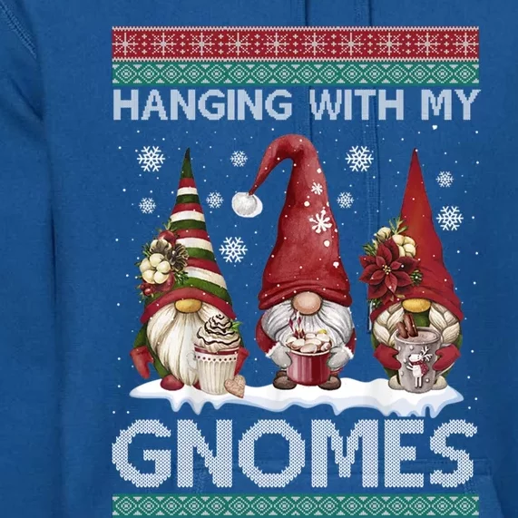 Funny Christmas Gnome Hanging With My Gnomies Ugly Sweater Gift Premium Hoodie