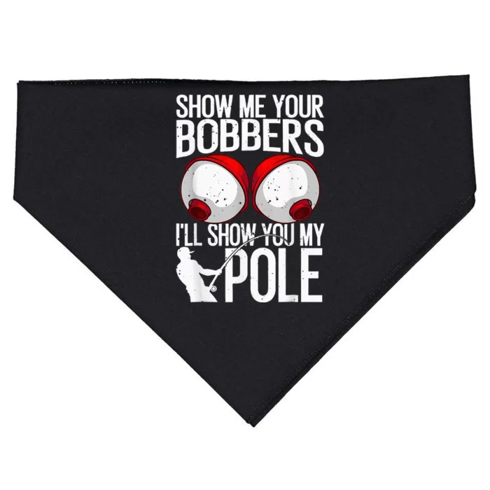 Fishing Cool Gag Show Me Your Bobbers USA-Made Doggie Bandana