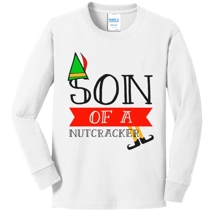 Funny Christmas Gift Son Of A Nutcracker Kids Long Sleeve Shirt