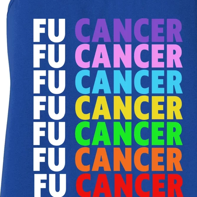 Fu Cancer Gift Fuck Cancer Funny Gift Fuck Cancer Awareness Great Gift Women's Racerback Tank