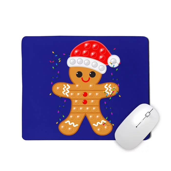 Funny Christmas Gingerbread Cookie Santa Cap Pop It Toy Xmas Cute Gift Mousepad