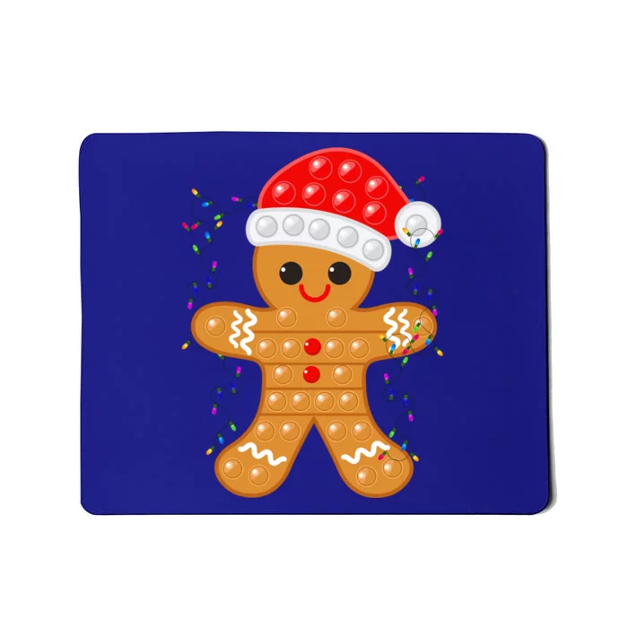 Funny Christmas Gingerbread Cookie Santa Cap Pop It Toy Xmas Cute Gift Mousepad