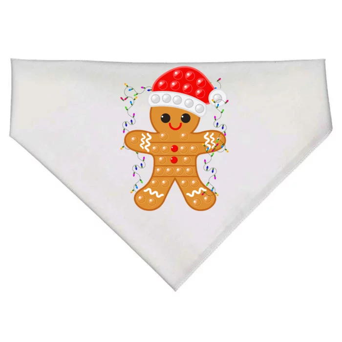 Funny Christmas Gingerbread Cookie Santa Cap Pop It Toy Xmas Cute Gift USA-Made Doggie Bandana