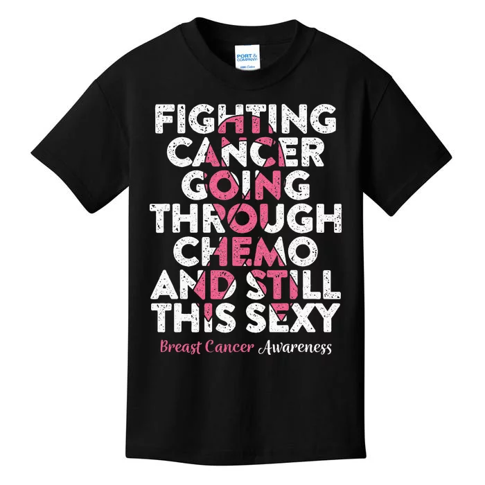 Fighting Cancer Going Through Chemo  Breast Cancer Kids T-Shirt