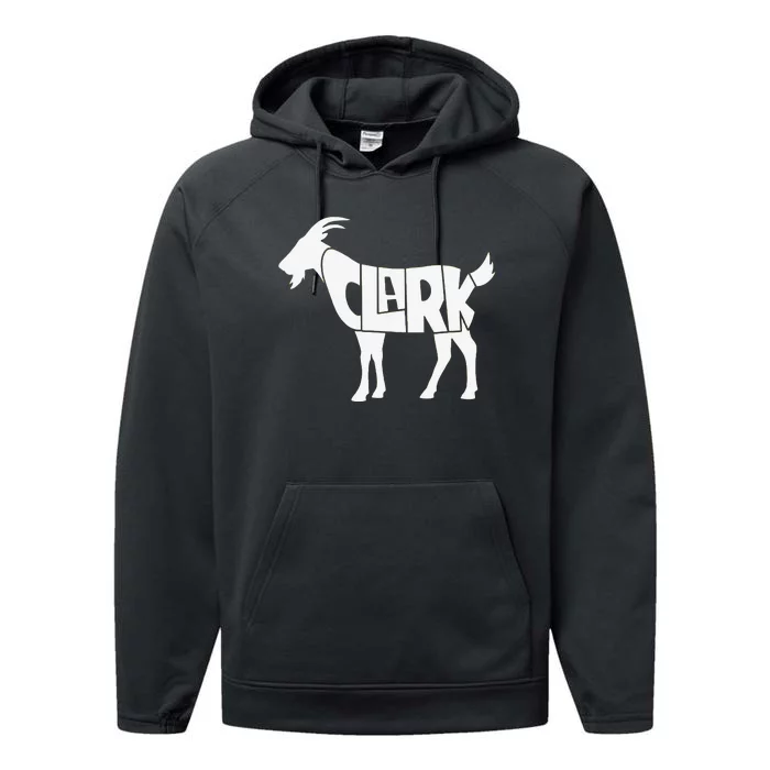 Funny Clark Goat Basketball Fan Gift Performance Fleece Hoodie