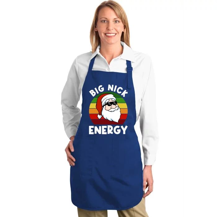 Funny Christmas Gift Santa Gift Big Nick Energy Xmas Cool Gift Full-Length Apron With Pocket