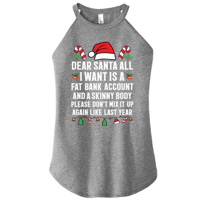 Funny Christmas Gift Adult Dear Santa Xmas Great Gift Women’s Perfect Tri Rocker Tank