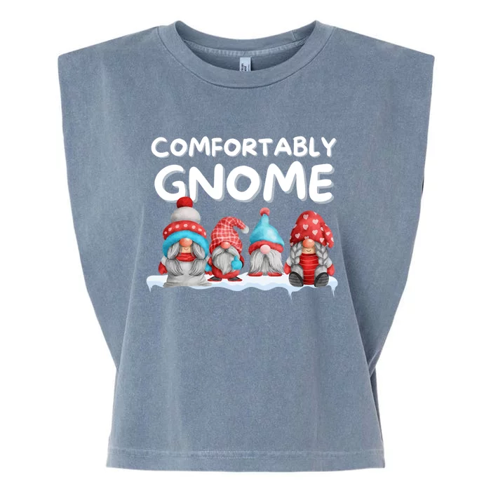 Funny Comfortably Gnome Christmas Gift Garment-Dyed Women's Muscle Tee