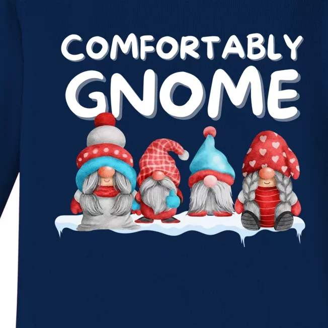 Funny Comfortably Gnome Christmas Gift Baby Long Sleeve Bodysuit