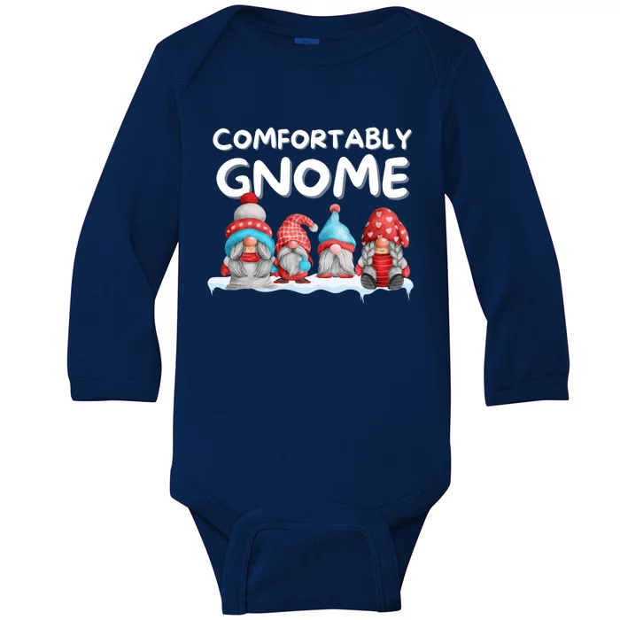 Funny Comfortably Gnome Christmas Gift Baby Long Sleeve Bodysuit