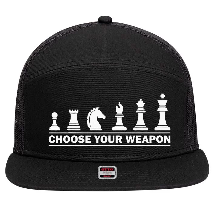 Funny Chess Gift For Chess Lover Cool Player 7 Panel Mesh Trucker Snapback Hat