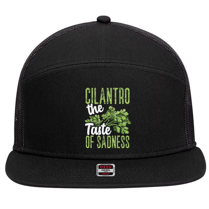 Funny Cilantro Green Herb Dislike Bad Taste Of Sadness 7 Panel Mesh Trucker Snapback Hat