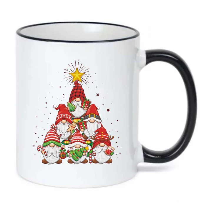 Funny Christmas Gnome Tree Black Color Changing Mug