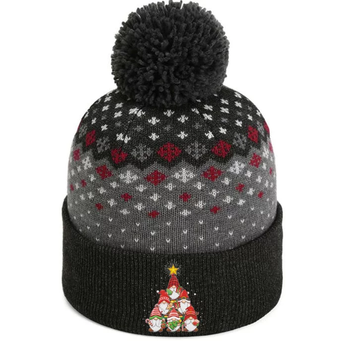 Funny Christmas Gnome Tree The Baniff Cuffed Pom Beanie