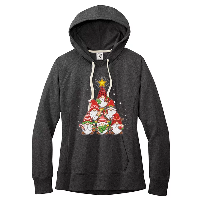 Funny Christmas Gnome Tree Women's Fleece Hoodie