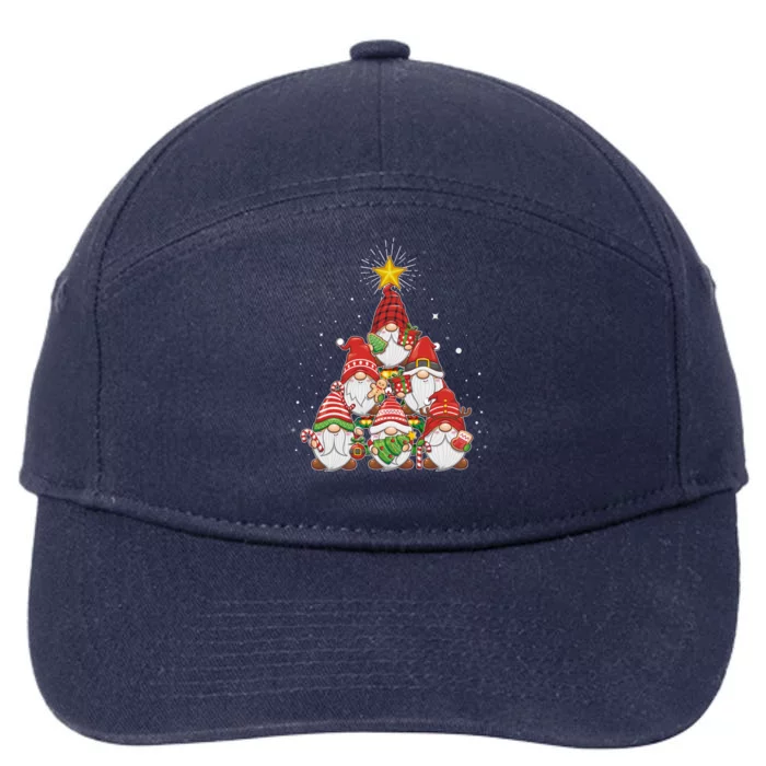 Funny Christmas Gnome Tree 7-Panel Snapback Hat