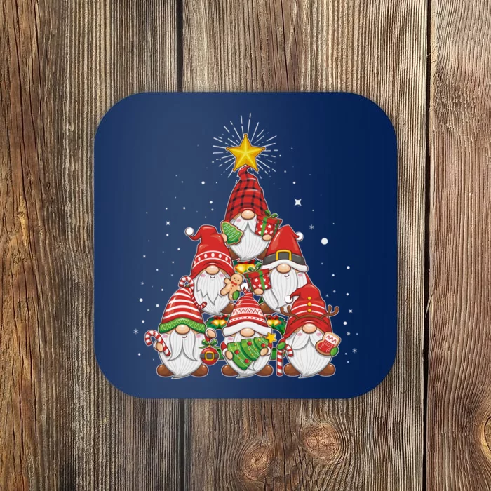 Funny Christmas Gnome Tree Coaster