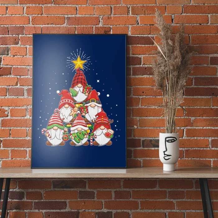 Funny Christmas Gnome Tree Poster