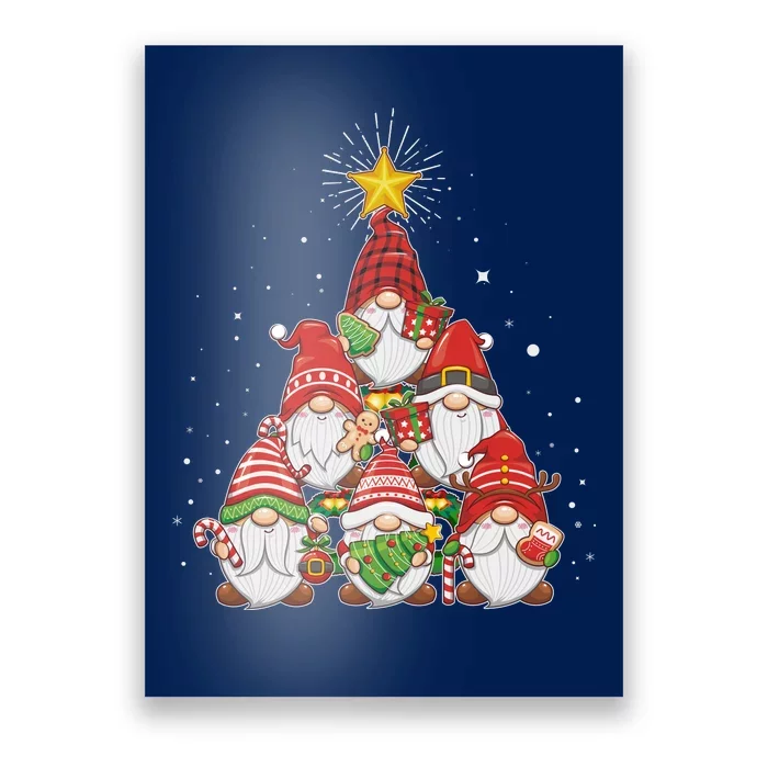 Funny Christmas Gnome Tree Poster