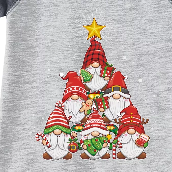 Funny Christmas Gnome Tree Infant Baby Jersey Bodysuit