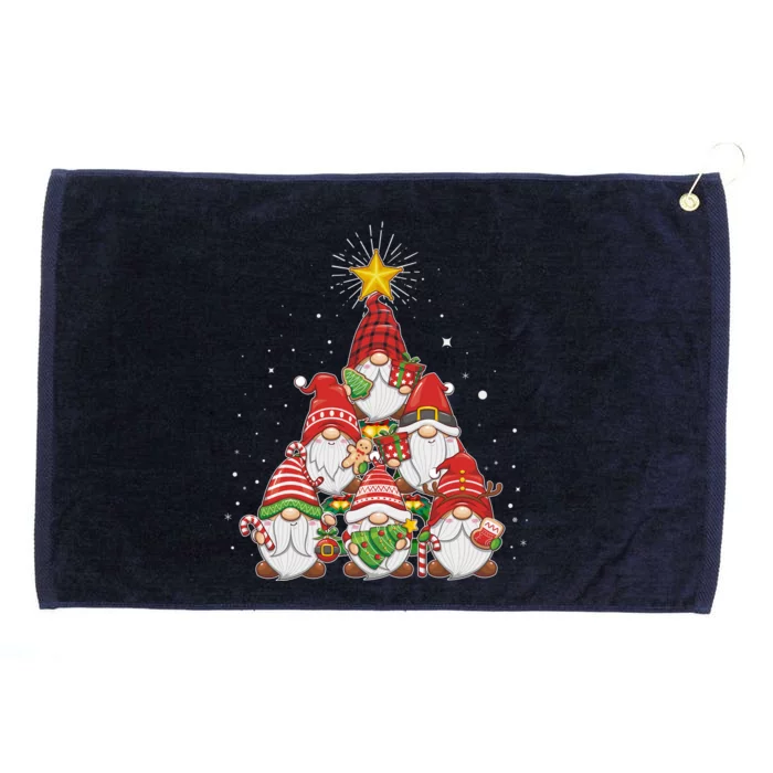 Funny Christmas Gnome Tree Grommeted Golf Towel