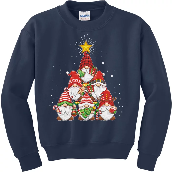 Funny Christmas Gnome Tree Kids Sweatshirt