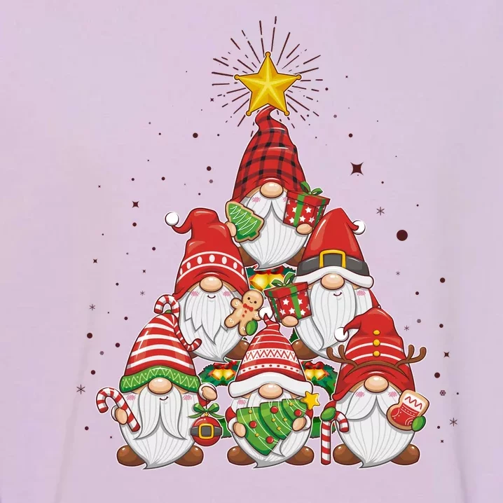 Funny Christmas Gnome Tree Garment-Dyed Sweatshirt