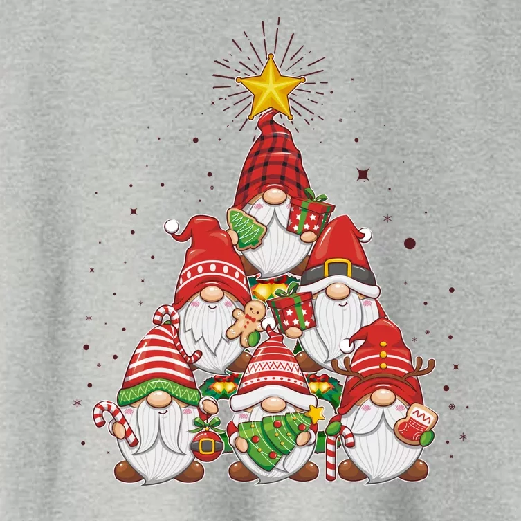 Funny Christmas Gnome Tree Women's Crop Top Tee