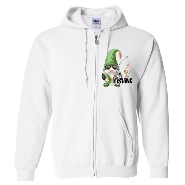 Fun Christmas Gone Fishing Gnome Fisherman Friends Full Zip Hoodie