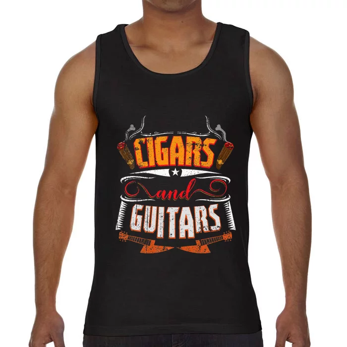 Funny Cigar Guitar Design Cigar Lover Smoking Gift Comfort Colors® Tank Top