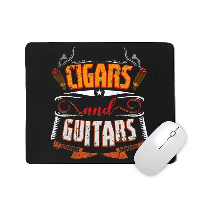 Funny Cigar Guitar Design Cigar Lover Smoking Gift Mousepad