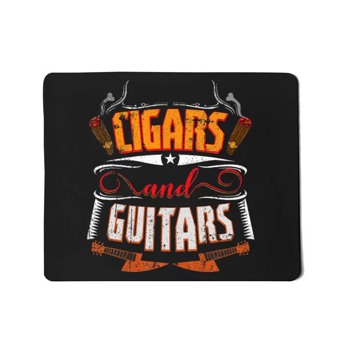 Funny Cigar Guitar Design Cigar Lover Smoking Gift Mousepad