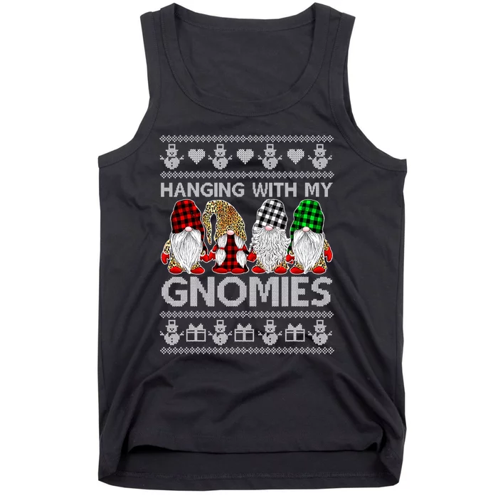 Funny Christmas Gnome Hanging With My Gnomies Family Pajamas Tank Top