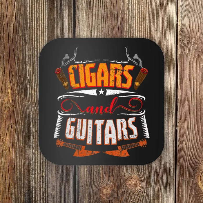 Funny Cigar Guitar Design Cigar Lover Smoking Gift Coaster