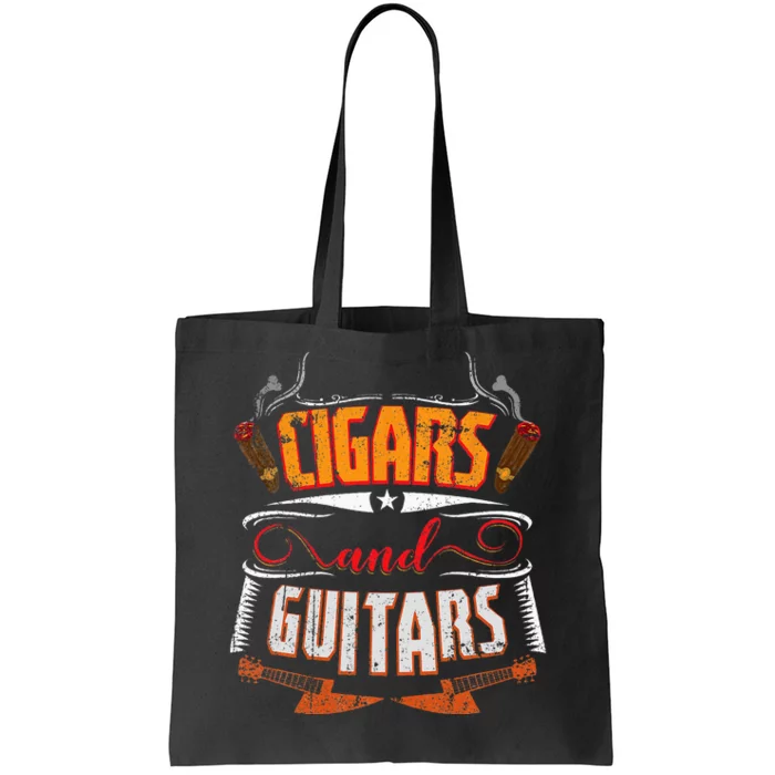 Funny Cigar Guitar Design Cigar Lover Smoking Gift Tote Bag